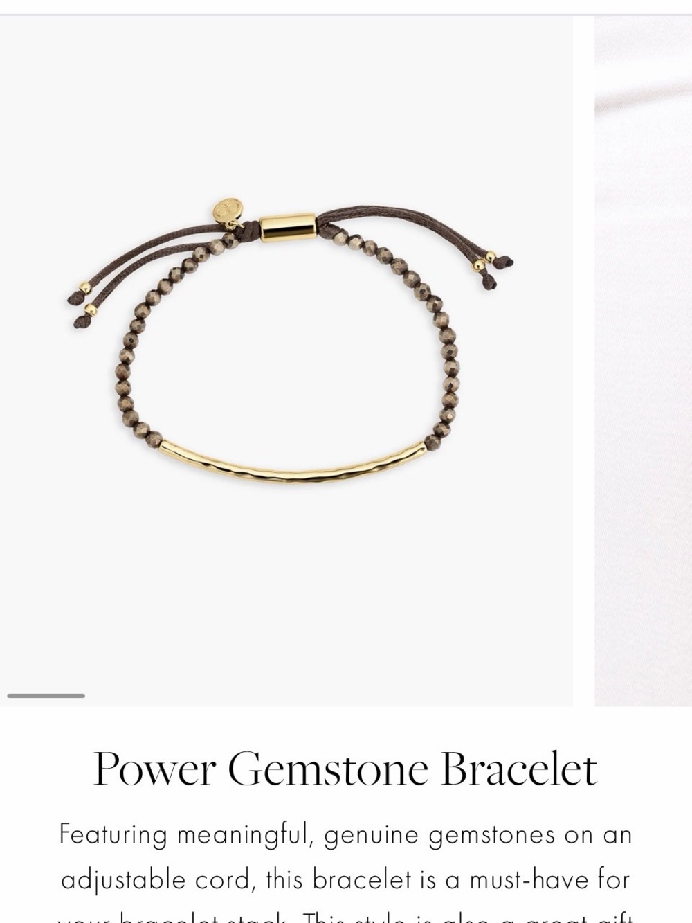Gorjana Gold Bar Brown Pyrite Gemstone Power Bracelet